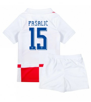 Kroatien Mario Pasalic #15 Hjemmebanesæt Børn EM 2024 Kort ærmer (+ korte bukser)